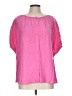 Chaps 100% Rayon Pink Short Sleeve Blouse Size L - photo 1