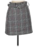 Aqua 100% Polyester Plaid Gray Casual Skirt Size XS - photo 1