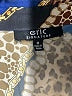 Eric Signature 100% Polyester Animal Print Blue Long Sleeve Blouse Size 8 - photo 7