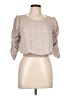 Paper Crane 100% Polyester Tan 3/4 Sleeve Blouse Size L - photo 1