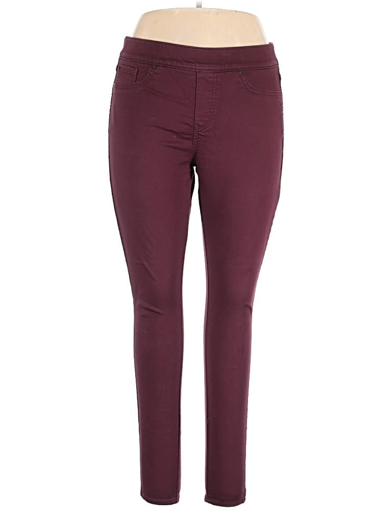 Pre-owned Signature Casual Pants In Burgundy