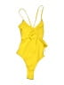 Cupshe Solid Yellow One Piece Swimsuit Size L - photo 1