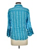 Chico's Stripes Blue 3/4 Sleeve Button-Down Shirt Size Med (1) - photo 2