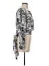 BCBGMAXAZRIA Floral Paisley Gray Silver Long Sleeve Blouse Size S - photo 4