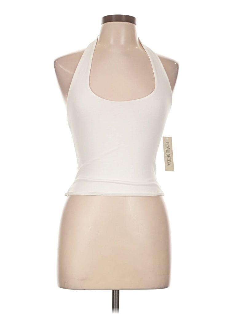 Pre-owned Derek Heart Tank Top Ivory Halter Neckline Tops