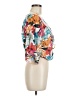 Limelight White Blue 3/4 Sleeve Blouse Size M - photo 4