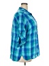 St. John's Bay 100% Cotton Plaid Teal 3/4 Sleeve Button-Down Shirt Size 2X - photo 4