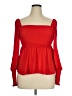 Mi ami 100% Polyester Red Long Sleeve Blouse Size XL - photo 1