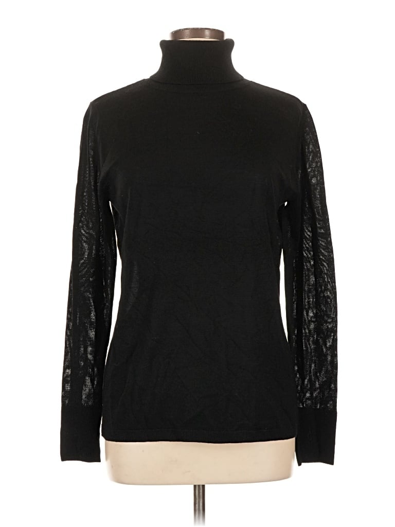 Pre-owned 1901 Long Sleeve Top Black Turtleneck Tops