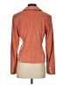 Ann Taylor 100% Leather Solid Pink Orange Blazer Size 2 - photo 2