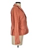 Ann Taylor 100% Leather Solid Pink Orange Blazer Size 2 - photo 4