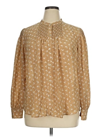 Rebecca Taylor Long Sleeve Silk Top (view 1)