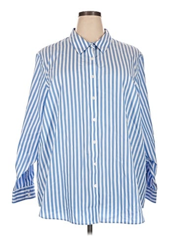 Lands' End 3/4 Sleeve Button-Down Shirt (view 1)