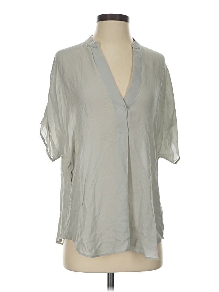 Pre-owned Vince Short Sleeve Blouse In Gray
