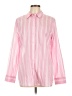 Talbots 100% Cotton Stripes Pink Long Sleeve Blouse Size L - photo 1