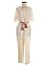Feathers Metallic Ivory Jumpsuit Size S - photo 1