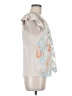 Tiny 100% Rayon Floral Ivory Blue Sleeveless Blouse Size M - photo 4