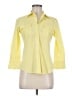 Theory Yellow 3/4 Sleeve Button-Down Shirt Size M - photo 1