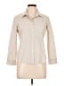 Theory Tan 3/4 Sleeve Button-Down Shirt Size L - photo 1