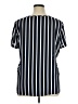 Van Heusen 100% Polyester Stripes Blue Short Sleeve Blouse Size XL - photo 2