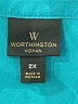 Worthington 100% Polyester Teal 3/4 Sleeve Blouse Size 2X - photo 7