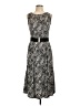 Perceptions Animal Print Black Casual Dress Size 12 - photo 1