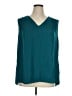 Jennifer Lopez 100% Polyester Teal Sleeveless Blouse Size 1X - photo 1