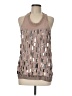 Lanvin 100% Cotton Silver Sleeveless Blouse Size L - photo 1