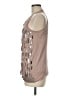 Lanvin 100% Cotton Silver Sleeveless Blouse Size L - photo 5