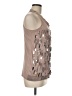 Lanvin 100% Cotton Silver Sleeveless Blouse Size L - photo 4