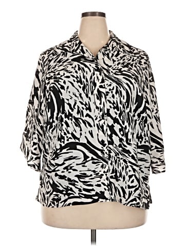 Just My Size 3/4 Sleeve Blouse (view 1)
