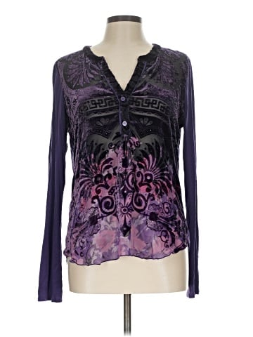 Hale Bob Long Sleeve Silk Top (view 1)