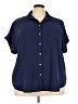 Notations 100% Polyester Blue Short Sleeve Blouse Size 3X - photo 1
