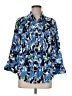 Foxcroft 100% Cotton Print Blue 3/4 Sleeve Blouse Size 8 - photo 1