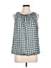 Ann Taylor 100% Polyester Teal Sleeveless Blouse Size L - photo 1