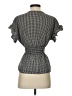 Max Studio Checkered-gingham White Black Short Sleeve Blouse Size S - photo 2