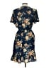 Xhilaration 100% Polyester Floral Blue Casual Dress Size L - photo 2