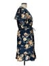 Xhilaration 100% Polyester Floral Blue Casual Dress Size L - photo 4