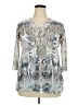 Cato 100% Polyester Silver Blue 3/4 Sleeve T-Shirt Size 18 - photo 1