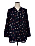 Fun2Fun 100% Polyester Hearts Blue Long Sleeve Blouse Size 1XL - photo 1