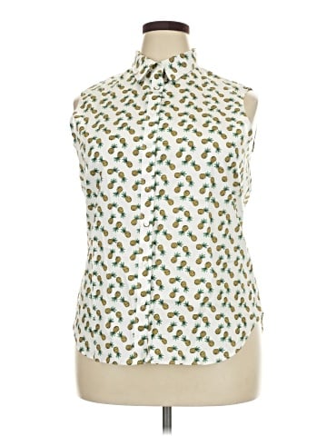 Lands' End Sleeveless Button-Down Shirt (view 1)