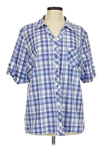 QVC Short Sleeve Button-Down Shirt (view 1)