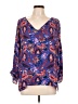 Chenault 100% Polyester Blue 3/4 Sleeve Blouse Size L - photo 1