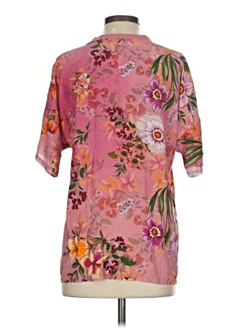 Johnny Was Short Sleeve Silk Top (view 2)