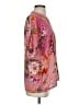 Johnny Was 100% Silk Floral Pink Short Sleeve Silk Top Size S - photo 4