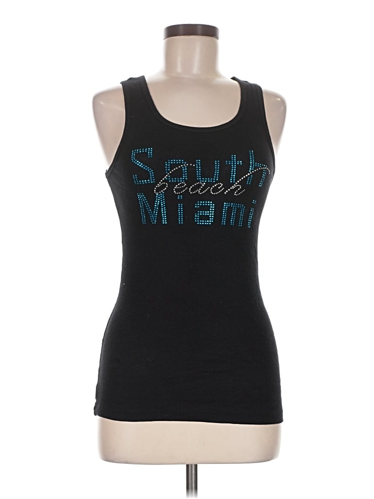 Pre-owned Bella Tank Top Black Halter Neckline Tops