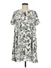 Lush 100% Polyester Print Gray Casual Dress Size L - photo 1
