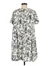 Lush 100% Polyester Print Gray Casual Dress Size L - photo 2