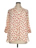 Fun2Fun 100% Polyester Hearts Ivory 3/4 Sleeve Blouse Size 1XL - photo 1