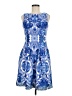 Gabby Skye Print Blue Cocktail Dress Size 8 - photo 1